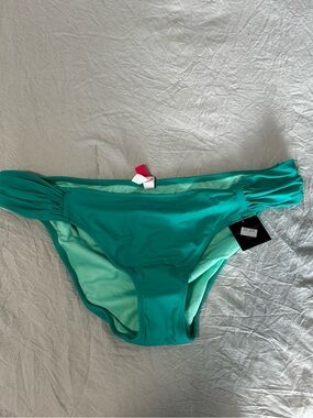 Victoria's Secret Teal Bikini Bottom with Gathered Sides